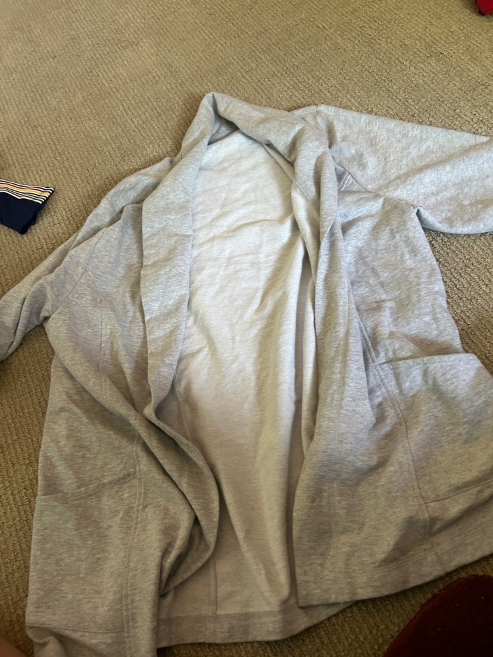 Light Gray Open Front Cardigan sweatshirt